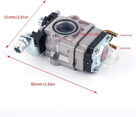 Carburateur Bosmaaier 52cc 49cc 43cc Carb Carb Kit met Pakkingpijp,Bougie en Brandstoffilter van Merkloos	 — afbeelding 4