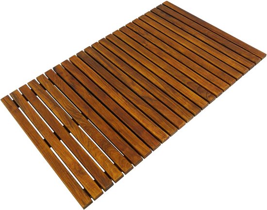 SaniSupreme Teak-mat 50 x 100 cm. vast model (niet oprolbaar)