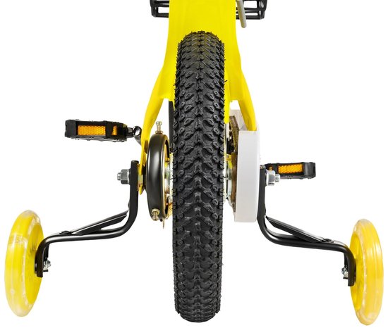 Kinderfiets - 12 inch - Met Zijwieltjes - Met Mandje - Met Fleshouder - Koolstofstaal Frame Voor Stabiliteit - Geel van Merkloos — afbeelding 5