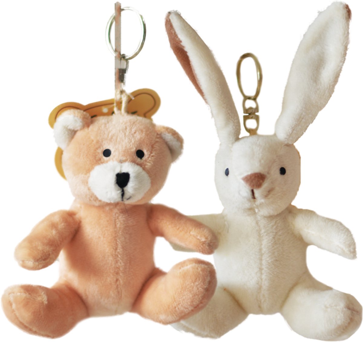 Cute since 1999 - Sleutelhanger Bundel 2 stuks - Beer & Konijn - 10cm