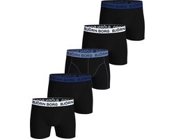 Björn Borg Cotton Stretch Boxershort Heren - Zwart/Wit/Blauw - 5 stuks - Heren onderbroeken - Katoenen Boxer - Maat XL