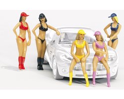 Carrera Racebaanonderdeel - Uitbreidingsset Pit Babes - Draaiend en Beweegbaar - 5 Figuren onderdeel