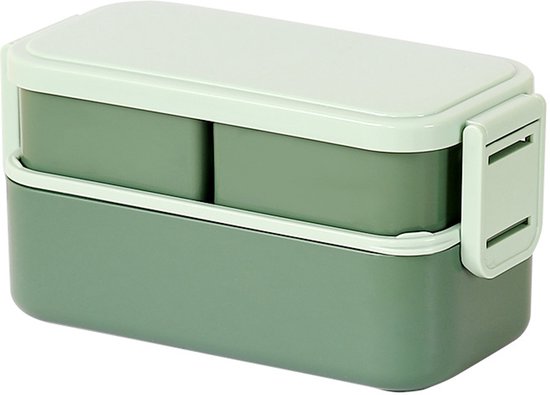 Grande boîte à lunch allant au micro-ondes avec double couche et joint étanche, idéale pour un usage domestique et étudiant. Récipient pratique pour la préparation des repas.