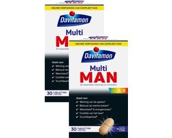 Davitamon Multi Man - met extra selenium en zink - multivitaminen man - 2x x30 tabletten - BUNDEL