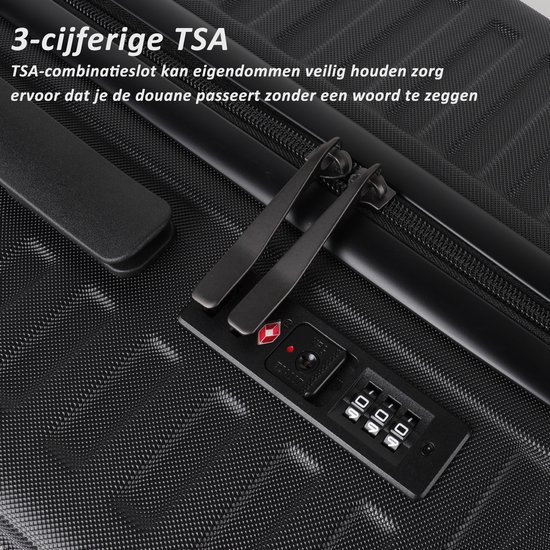 TAN.TOMI Reiskoffer groot 76x49x30 - 100L - Spinner wielen - Lichtgewicht - TSA Slot -zwart