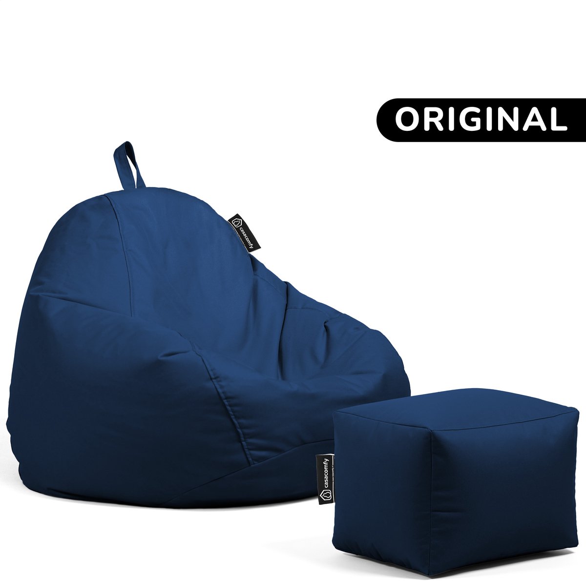 Casacomfy Pear Original - Zitzak met Voetenbankje - Kind & Volwassenen - Binnen & Buiten - Donker Blauw