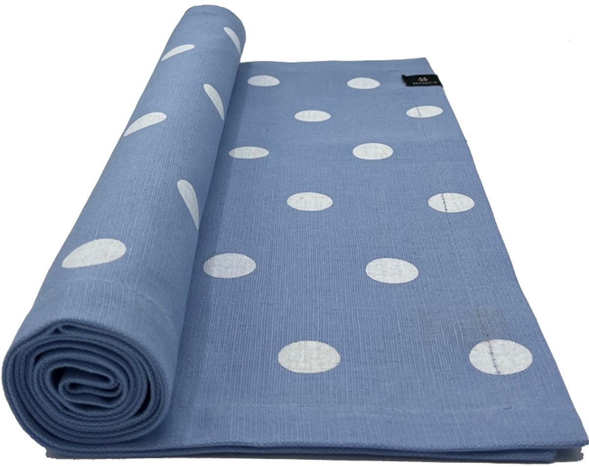 Polka tafelloper - 140 x 40 cm skylight - set van 2