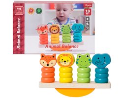 Speelgoedtopdeals - Houten Balans Stapeltoren - Montessori Educatief Speelgoed