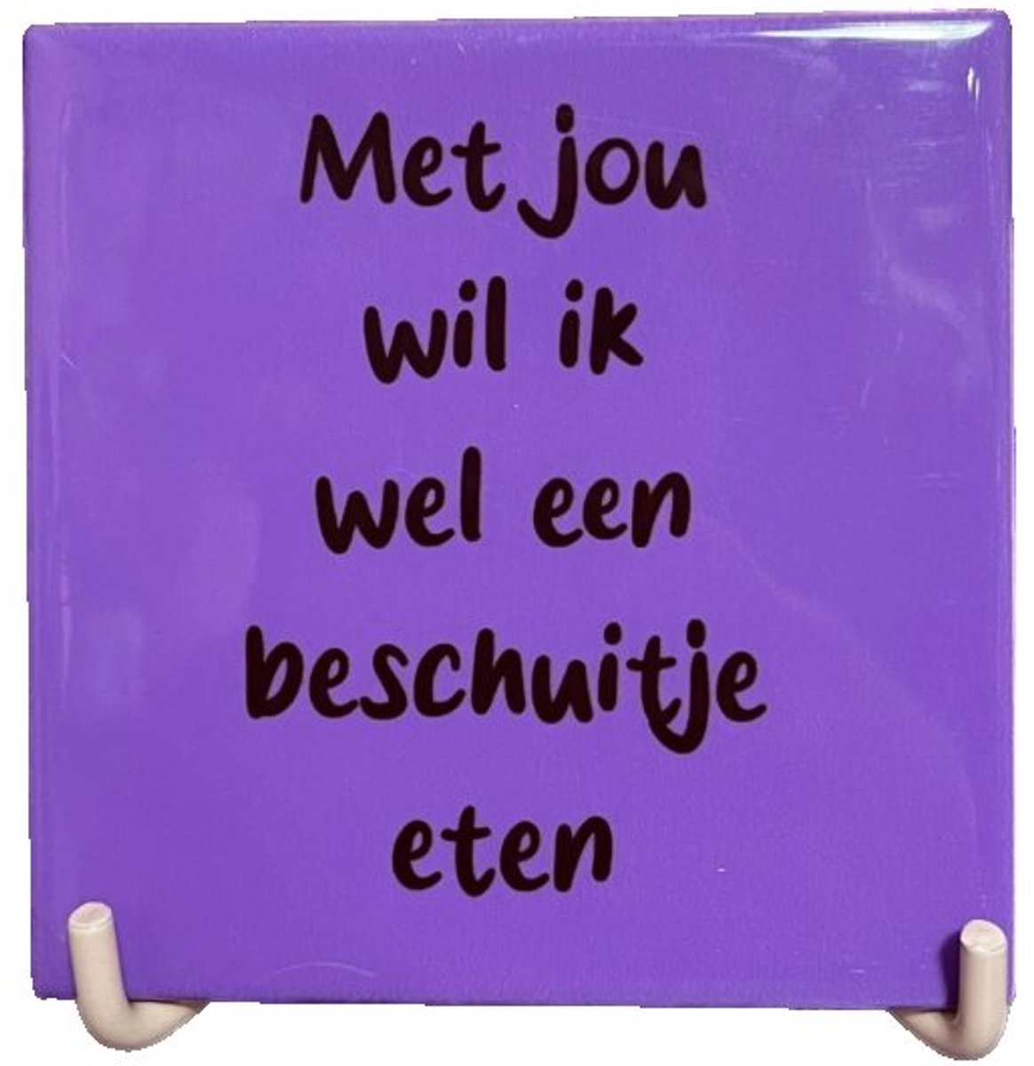 homebound by ky Tegeltje met tekst - Met jou wil ik wel een beschuitje eten - Keramiek Multi colour