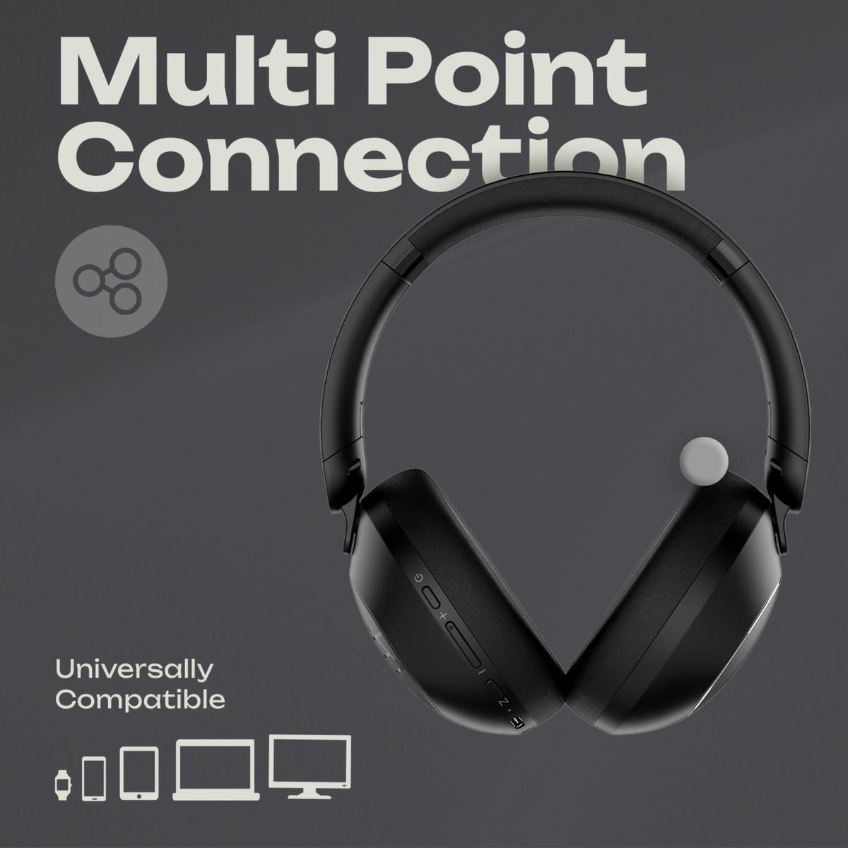 PowerLocus Orion Draadloze Koptelefoon met 70 Uur - afbeelding 2