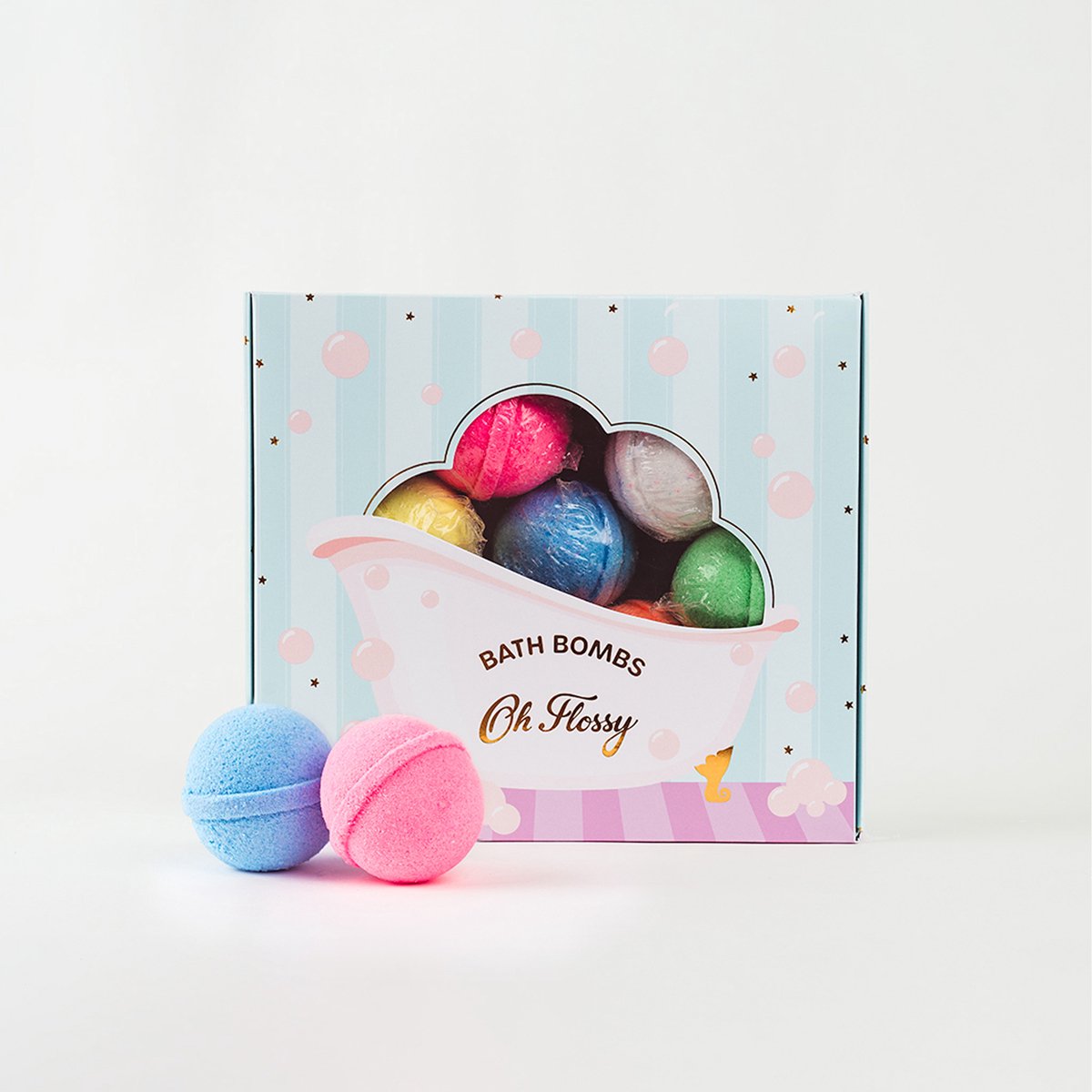 OH FLOSSY Accessoires - Bruisballen Mini - Set Van 7 Bruisballen - In Geschenkdoosje - 3 Jaar