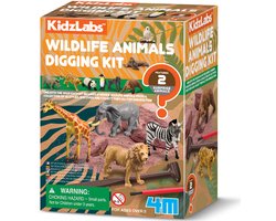 4M Opgraafkit - Wilde Dieren - Wetenschap En Spel - 2 Dieren-12 Variëteiten - KidzLabs - 5 Jaar