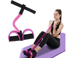 Multifunctioneel spankoord, 6-buis elastische yoga pedaal puller weerstandsband, natuurlijk latex spankoord fitnessapparatuur, geschikt voor buik/taille/arm/been strekken en gewichtsverlies training