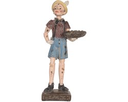 Clayre & Eef Decoratie Beeld Pinokkio 14x10x31 cm Beige Kunststof