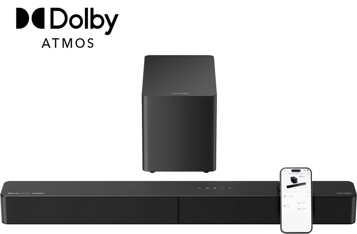 ULTIMEA Poseidon M60 Boom – 340W 5.1 Dolby Atmos Soundbar met subwoofer - ULTIMEA - €169,99