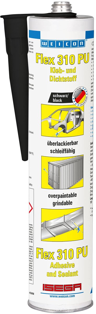 WEICON Flex 310 PU – 300 ml zwart montagekleefstof-afdichtmiddel