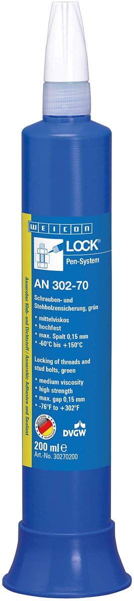 WEICONLOCK AN 302-70 – Hoogvaste schroefdraadlijm – Groen – 200 ml