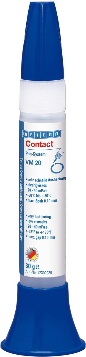 WEICON Contact VM 20 – Cyanoacrylaatlijm 30 g – kleurloos laagviskeus