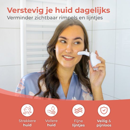 Nuvance Huidverjongingsapparaat - Facelift Apparaat - Huidverzorging - USB Oplaadbaar - Gezichtsreiniger - LED Behandeling