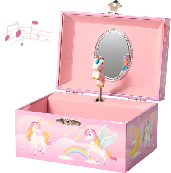ChimeDream Sky Dreamer Unicorn Muziekdoos | Juwelendoos | Speelt Twinkle Star Melodie | 14.8 x 10.6 x 8.5 cm