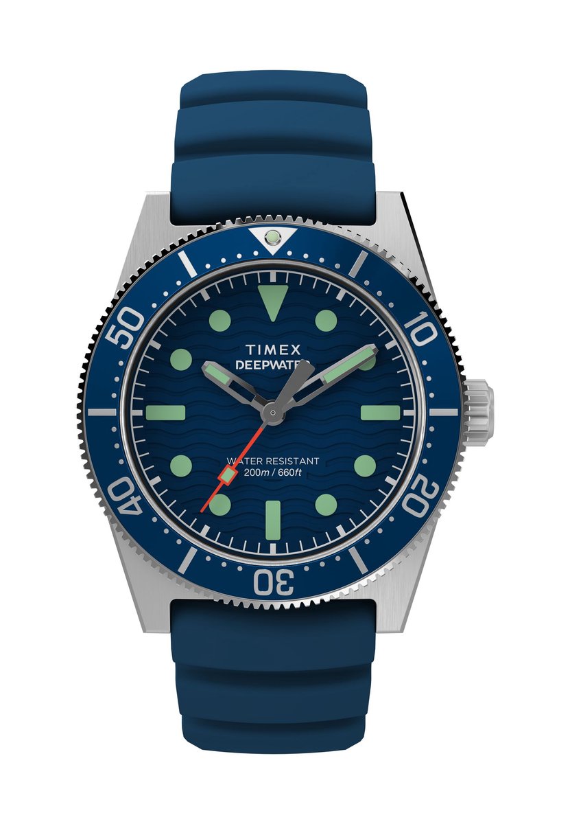 Timex Deepwater Reef 200 Kwarts Analoog Horloge Blauw Case: 100% Stainless Steel | Armband: 100% Rubber 40 TW2W74600AJ, TW2W74700AJ