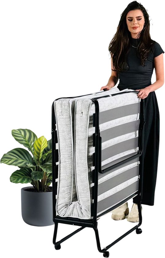 Troonz® Opklapbed Morena 90x200 cm – Vouwbed met Matras - Opklapbed 1 persoons - Logeerbed - Met beschermhoes