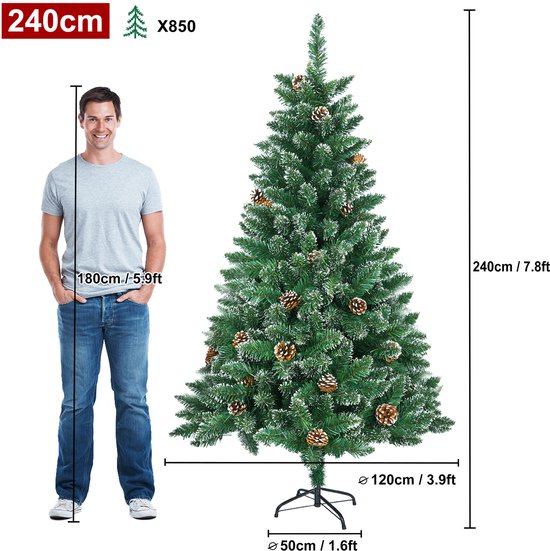 Sapin de Noël artificiel avec Siècle des Lumières, sapin artificiel de 240 cm avec