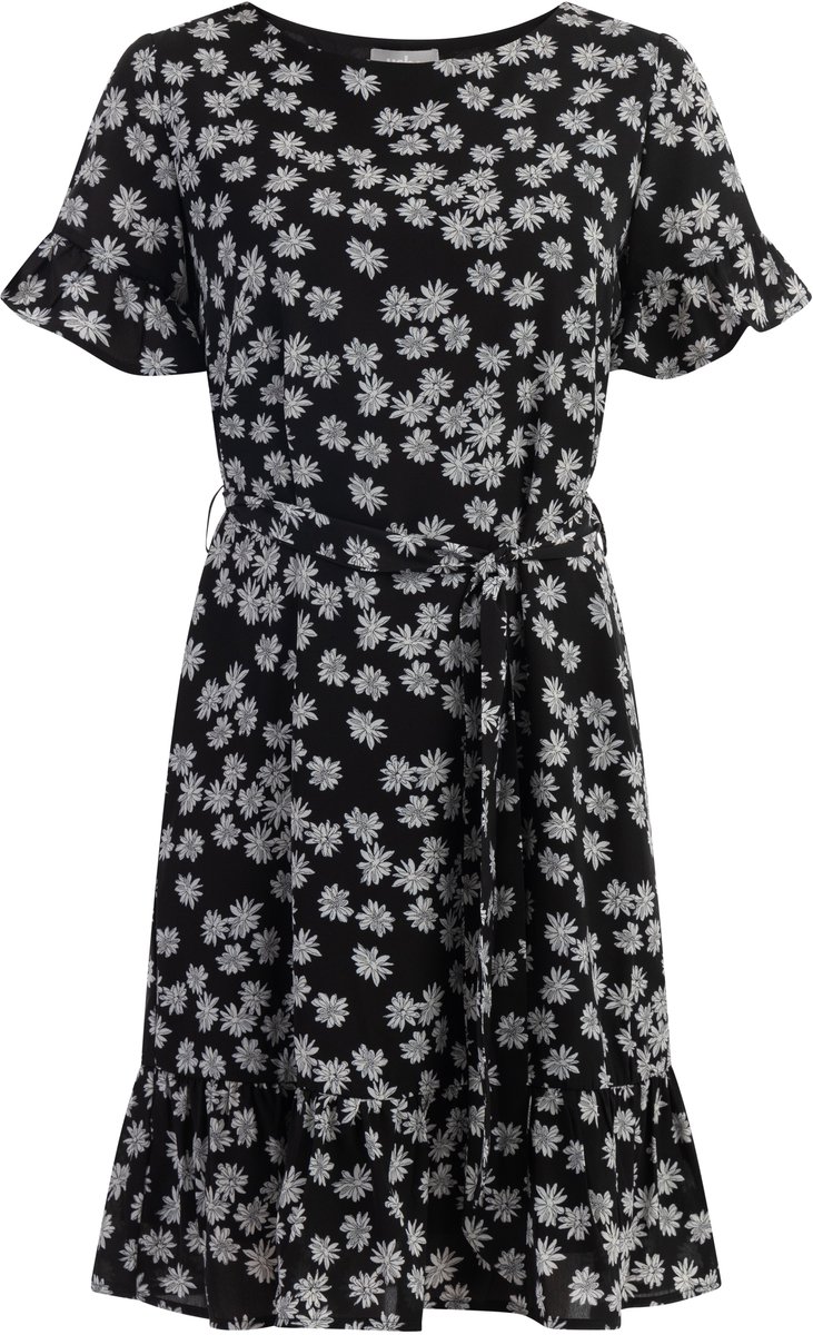 usha midi-jurk met ruches