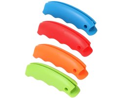 Set van 4 siliconen plastic zakklemmen, draagbaar tilhulpmiddel, siliconen handvat, boodschappentashulpmiddel, groentetilhulpmiddel, arbeidsbesparend en niet-knellend groentetilhulpmiddel