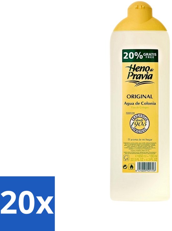 20 x Heno de Pravia - Cologne - Original Geur - Verfrissend & Luxe - 780 ml - Parfum - Cadeau - Voor Het Hele Gezin