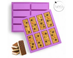 Siliconen repen bakvorm - 8 rechthoekige holtes - Chocolade repen & Granola bars - Cakejes & Gebakjes - Gips & epoxy - Zeepjes