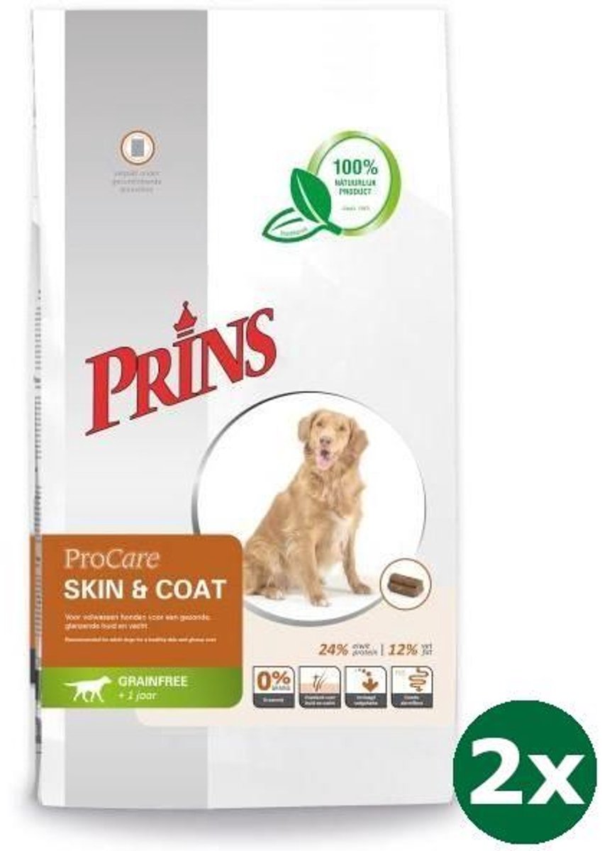 Prins 2x12 kg Prins procare graanvrij skin & coat hondenvoer