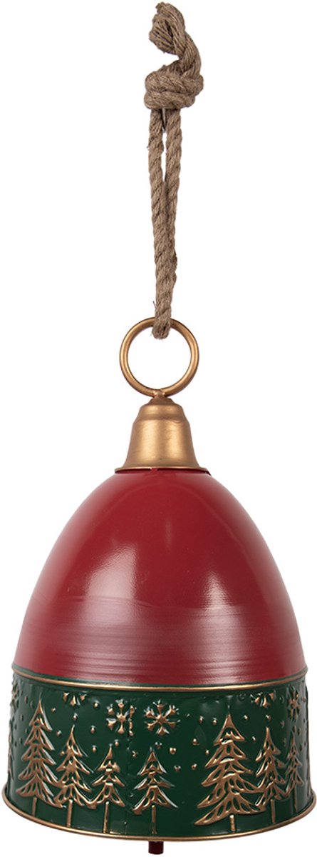 Clayre & Eef Decoratie Bel Ø 26x38 cm Rood Metaal