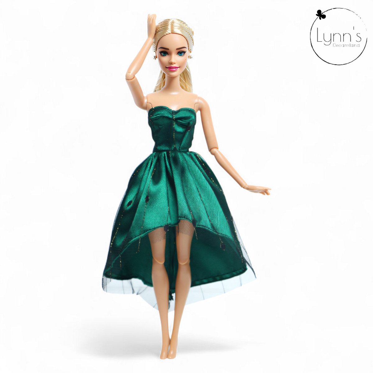Lynn’s poppenkleertjes - Set ‘Anna’ - Geschikt voor modepop - Set van 5 jurken voor kerst, feest, gala - Kleding voor modepoppen - Cadeauzakje — afbeelding 9