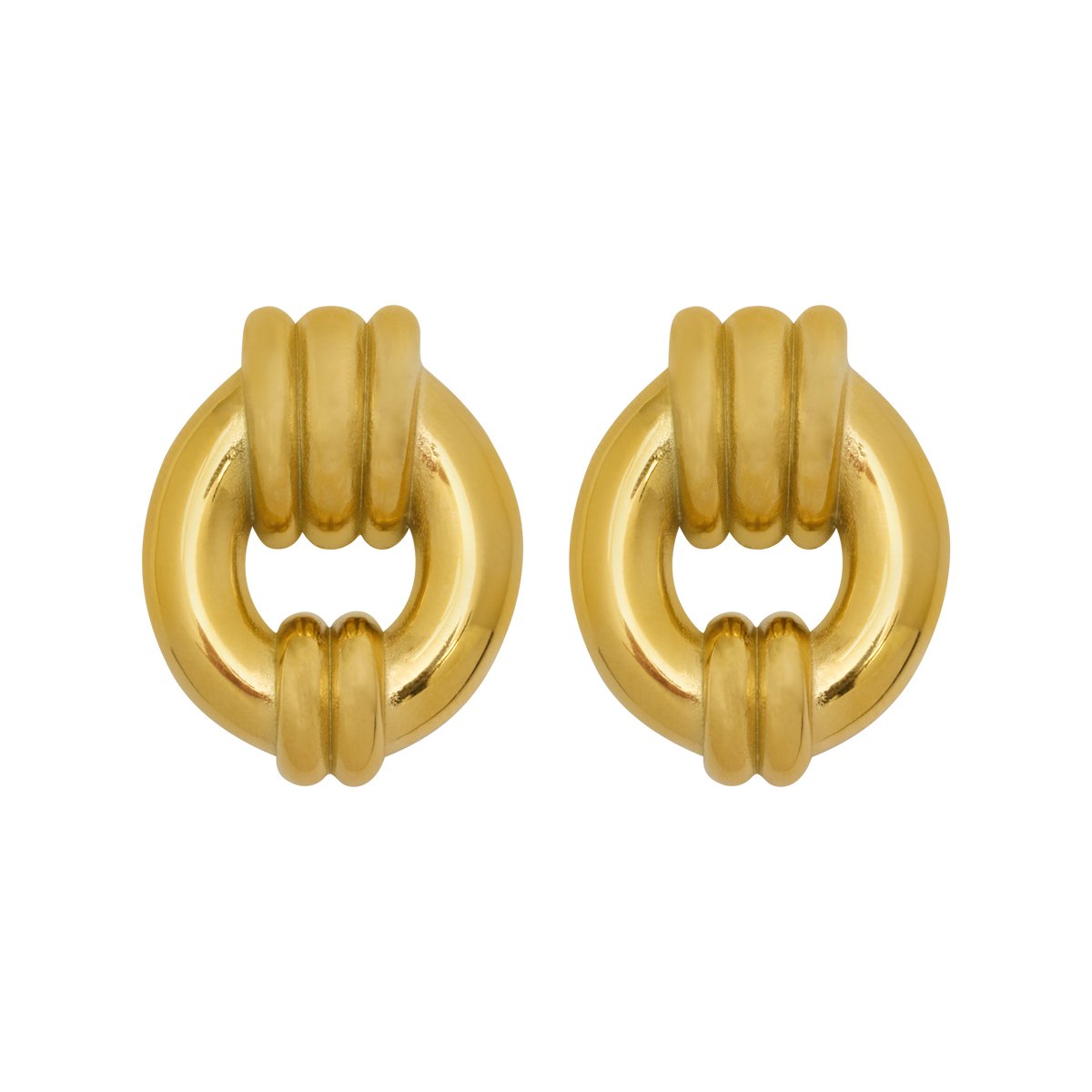 Essenza Large Stud Earrings Gold