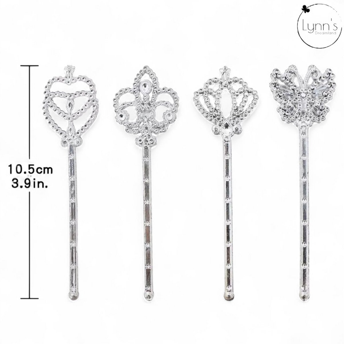 Lynn’s poppenkleertjes - Set ‘Callie’ - Geschikt voor (curvy) modepop - Set van 2 prinsessenjurken & 2 staffen - Wijde, luxe jurken - Cadeauzakje — afbeelding 5