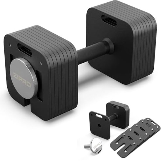 2x 32kg verstelbare halter (30 DUMBBELLS IN 1) 1 kg Increment BRAINGAIN PAIR 3 kg tot 32 kg Gemakkelijk Veilig vergrendelingsmechanisme Home Fitness Gym Apparatuur (64 kg totaal