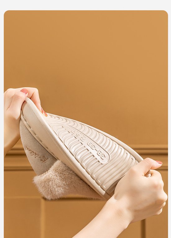 Fluffy Sloffen met Pluche Voering - Warme Open Pantoffels voor Heren - Comfortabel Thuiscomfort