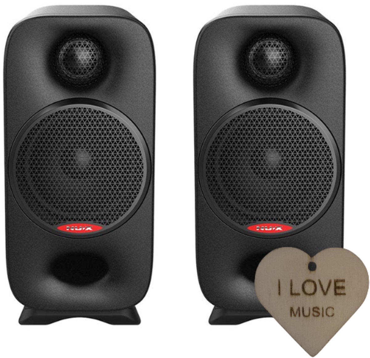 NUX AXON 3 studio monitoren – compacte referentie speakers met Specter sleutelhanger
