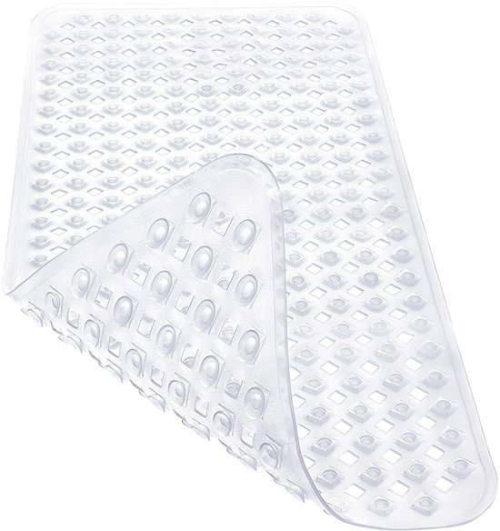 Antislip badmat - [88 x 40 cm] 100% BPA-vrij - Antislipmat voor bad - Schimmelbestendig - Machinewasbaar - Helder wit