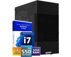 GMR Ultra Slim i7 Office PC - Business Office Computer | 32 GB RAM | 1000GB SSD | USB 3 | Windows 11 Pro | WiFi-Bluetooth