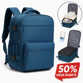 Vacuüm Rugzak – Reis Rugtas voor Vliegtuig – Vacuum Compressie – Neem 50% Meer Mee – Waterafstotend – Blauw