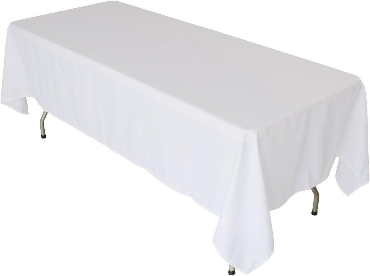 Candala Rond Tafelkleed – 150x200 cm – Polyester – Wit
