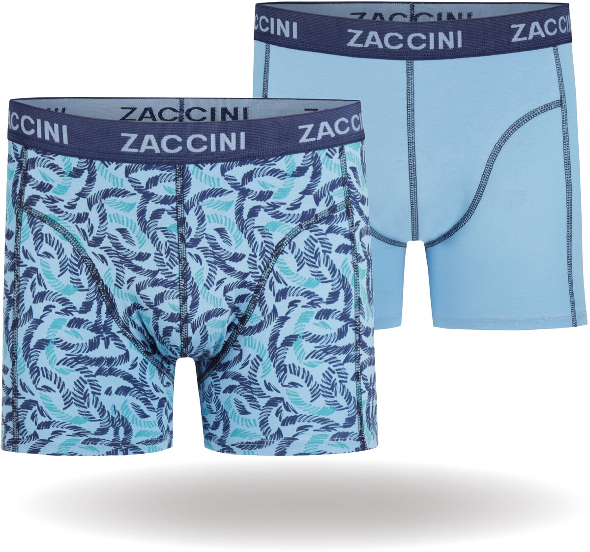 Zaccini Cotton Stretch Boxershorts - Blauw - 2 stuks - Heren onderbroeken - Boxer - 95% Katoen - Maat M