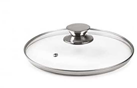 De Buyer - Glazen deksel met roestvrijstalen knop - 28 cm diameter De Buyer - Glazen deksel met roestvrijstalen knop - 28 cm diameter