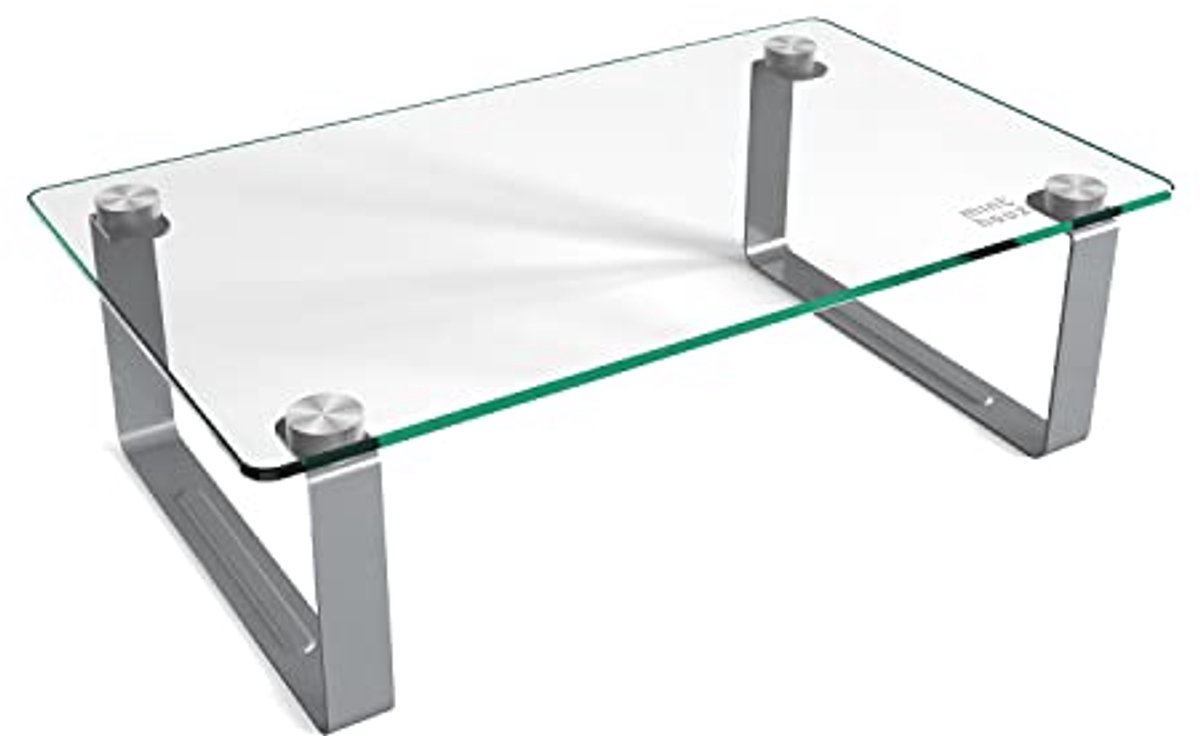 Ergonomische Monitorverhoger van Helder Geharde Glas, Tot 20 kg Draagvermogen, Desk Stand voor Laptop en Computer, Perfect voor Kantoor en Thuisgebruik