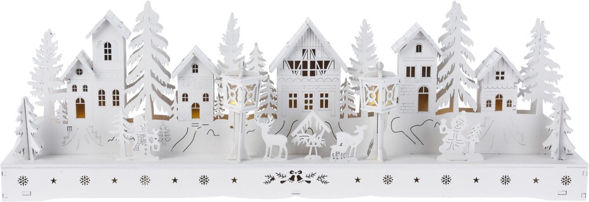 Dorp met led 45 cm - kerst - kerstdorpen met verlichting - kerstversiering - kersthuisjes