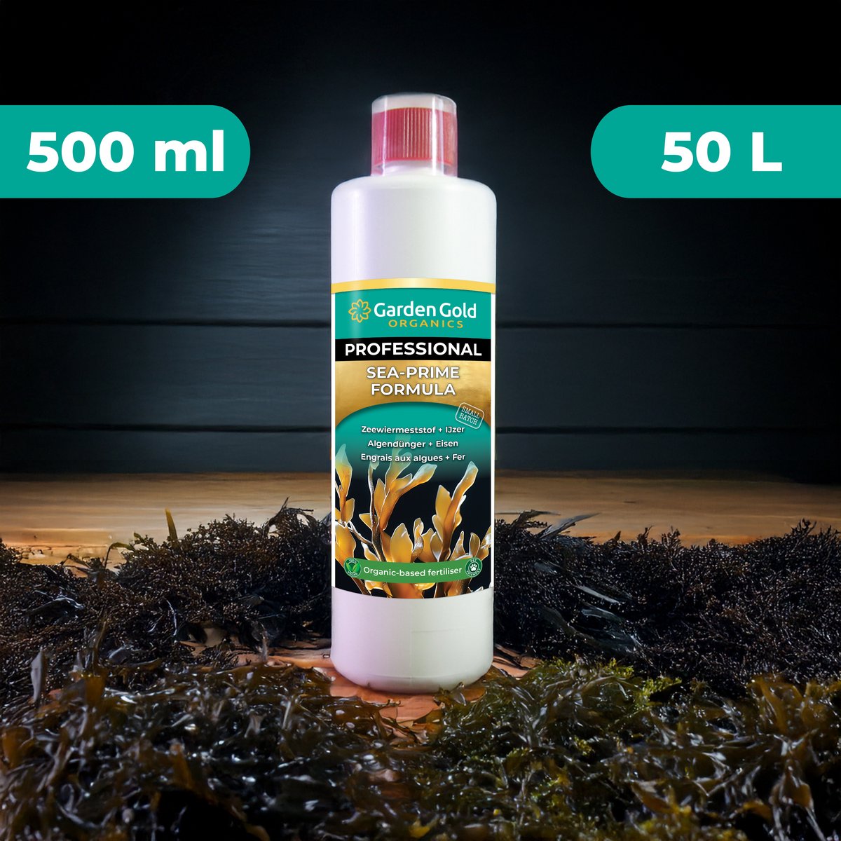 Garden Gold Biologische Vloeibare Zeewierbooster – 500 ml – Voor Blad & Wortelzone – Kamerplanten, Tuin, Moestuin en Gazon
