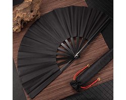 Grote opvouwbare zijden handwaaier - Chinese Tai Chi-vouwventilator voor dans, decoraties en festivals - Set van 2