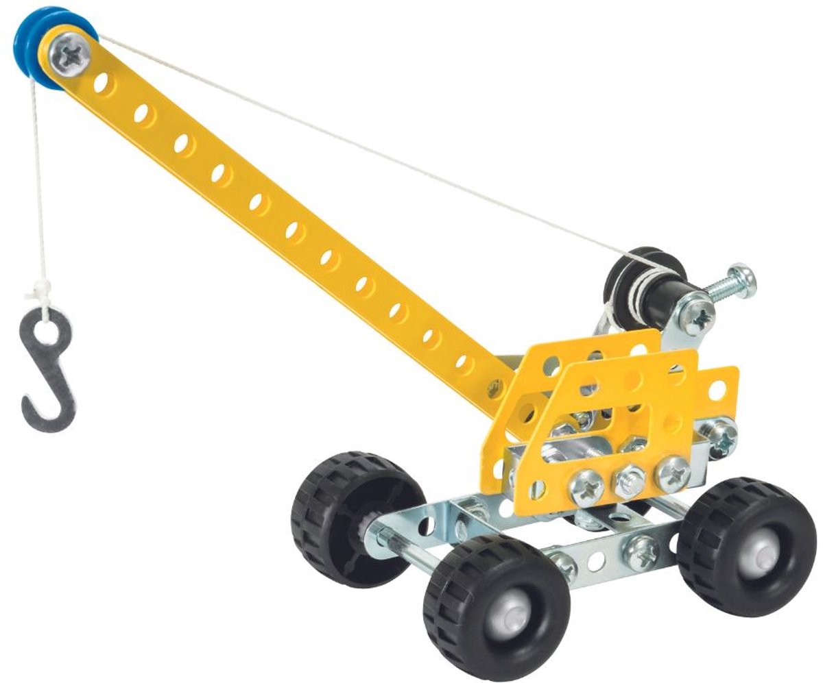 Eitech® Bouwdoos – Mini Kraan Bouwset – 73-delig – Metalen bouwpakket met gereedschap – Constructiespeelgoed – Vanaf 6 jaar